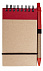 Блокнот на кольцах Eco Note с ручкой, красный с логотипом в Ставрополе заказать по выгодной цене в кибермаркете AvroraStore