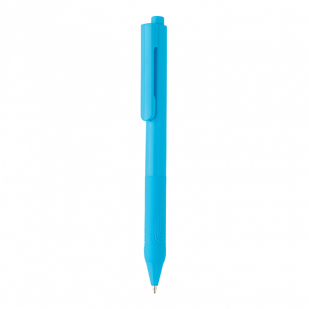 Ручка X9 с глянцевым корпусом и силиконовым грипом с логотипом в Ставрополе заказать по выгодной цене в кибермаркете AvroraStore