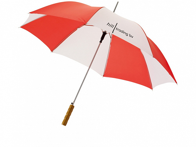 Зонт Karl 30 механический, красный/белый с логотипом в Ставрополе заказать по выгодной цене в кибермаркете AvroraStore