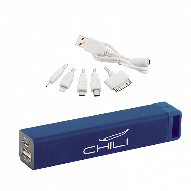 Зарядное устройство "Chida" 2800 mAh, темно-синий, покрытие soft touch с логотипом в Ставрополе заказать по выгодной цене в кибермаркете AvroraStore