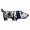 Игрушка «Собака в шарфе», большая, белая с синим с логотипом в Ставрополе заказать по выгодной цене в кибермаркете AvroraStore