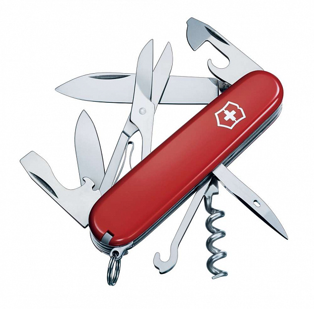 Офицерский нож CLIMBER 91, красный с логотипом в Ставрополе заказать по выгодной цене в кибермаркете AvroraStore