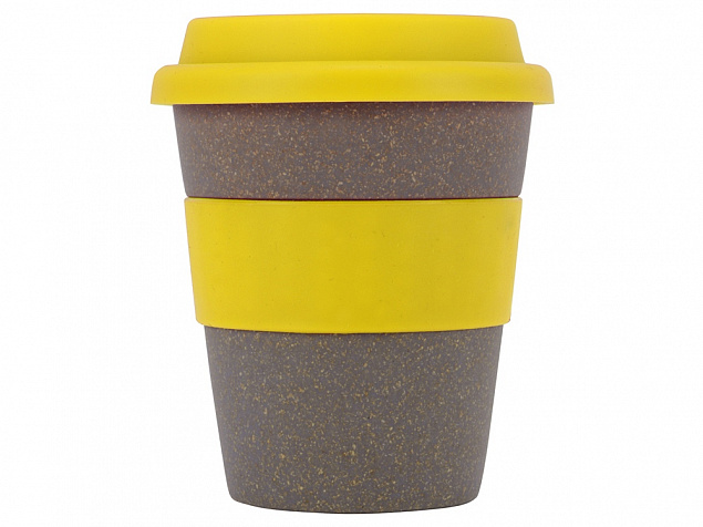 Стакан с силиконовой крышкой Café, желтый с логотипом в Ставрополе заказать по выгодной цене в кибермаркете AvroraStore