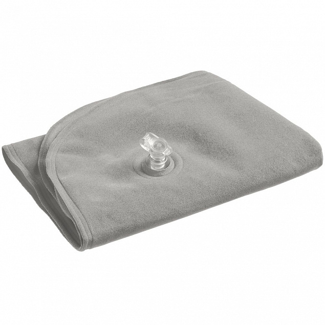Надувная подушка под шею в чехле Sleep, серая с логотипом в Ставрополе заказать по выгодной цене в кибермаркете AvroraStore