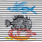 Футболка женская с длинным рукавом «Морские обитатели», белая с темно-синим с логотипом в Ставрополе заказать по выгодной цене в кибермаркете AvroraStore