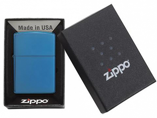 Зажигалка ZIPPO Classic с покрытием Sapphire™ с логотипом в Ставрополе заказать по выгодной цене в кибермаркете AvroraStore