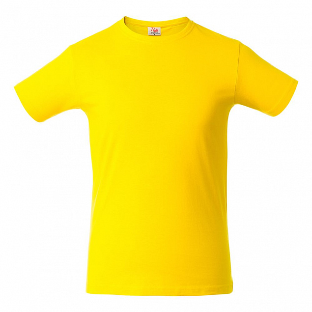 Футболка мужская HEAVY, желтая с логотипом в Ставрополе заказать по выгодной цене в кибермаркете AvroraStore