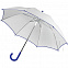 Зонт-трость Unit White, белый с синим с логотипом в Ставрополе заказать по выгодной цене в кибермаркете AvroraStore