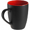 Кружка Bright Tulip, матовая, черная с красным с логотипом в Ставрополе заказать по выгодной цене в кибермаркете AvroraStore