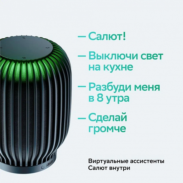 Умная колонка SberBoom, черная с логотипом в Ставрополе заказать по выгодной цене в кибермаркете AvroraStore
