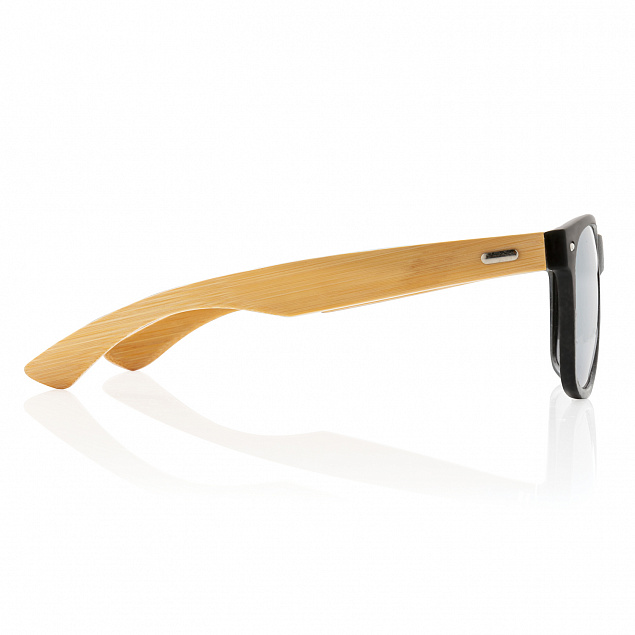 Солнцезащитные очки из переработанного пластика RCS с бамбуковыми дужками с логотипом в Ставрополе заказать по выгодной цене в кибермаркете AvroraStore