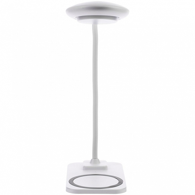 Настольная лампа с беспроводной зарядкой Modicum, белая с логотипом в Ставрополе заказать по выгодной цене в кибермаркете AvroraStore