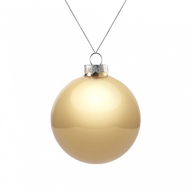 Елочный шар Finery Gloss, 8 см, глянцевый золотистый с логотипом в Ставрополе заказать по выгодной цене в кибермаркете AvroraStore
