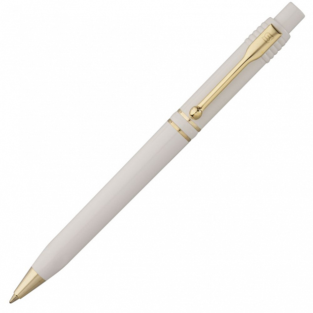 Ручка шариковая Raja Gold, белая с логотипом в Ставрополе заказать по выгодной цене в кибермаркете AvroraStore