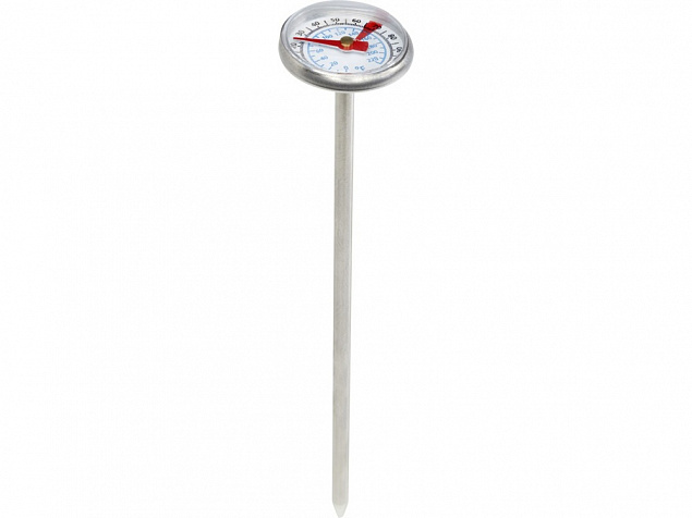 Met Термометр для барбекю, серебристый с логотипом в Ставрополе заказать по выгодной цене в кибермаркете AvroraStore