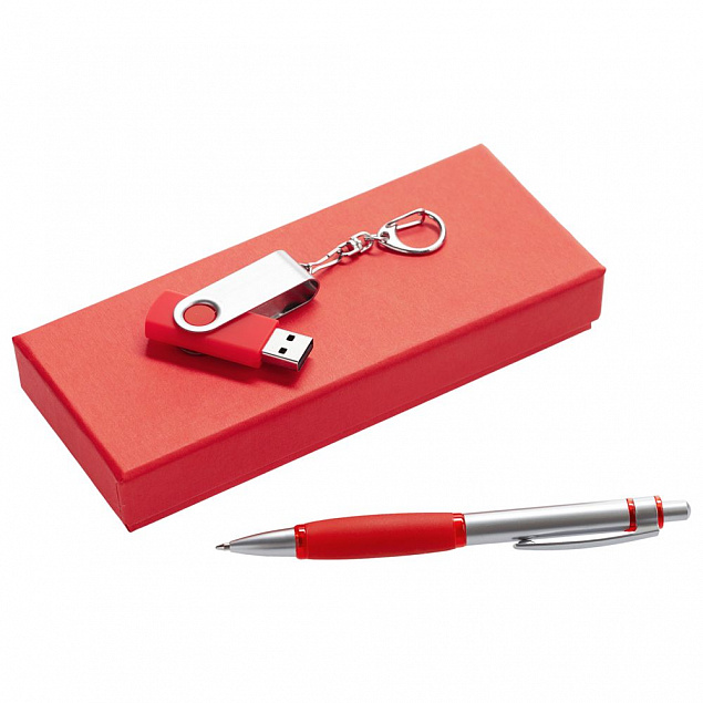 Набор Notes: ручка и флешка 8 Гб, красный с логотипом в Ставрополе заказать по выгодной цене в кибермаркете AvroraStore