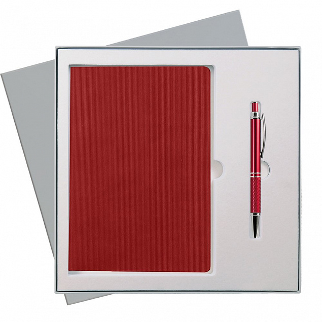 Подарочный набор Portobello/Rain красный (Ежедневник недат А5, Ручка) беж. ложемент с логотипом в Ставрополе заказать по выгодной цене в кибермаркете AvroraStore