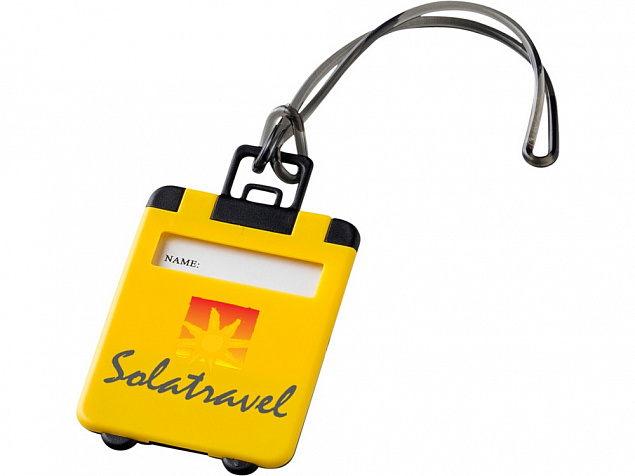 Бирка для багажа Taggy, желтый с логотипом в Ставрополе заказать по выгодной цене в кибермаркете AvroraStore