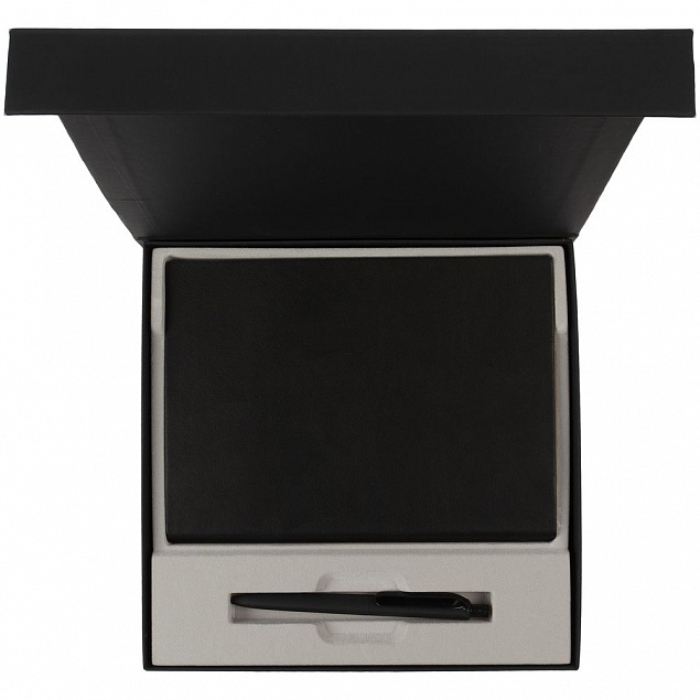 Коробка Memoria под ежедневник и ручку, черная с логотипом в Ставрополе заказать по выгодной цене в кибермаркете AvroraStore
