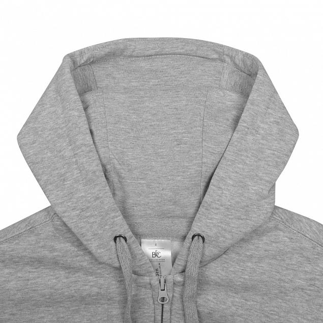 Толстовка мужская Hooded Full Zip серый меланж с логотипом в Ставрополе заказать по выгодной цене в кибермаркете AvroraStore