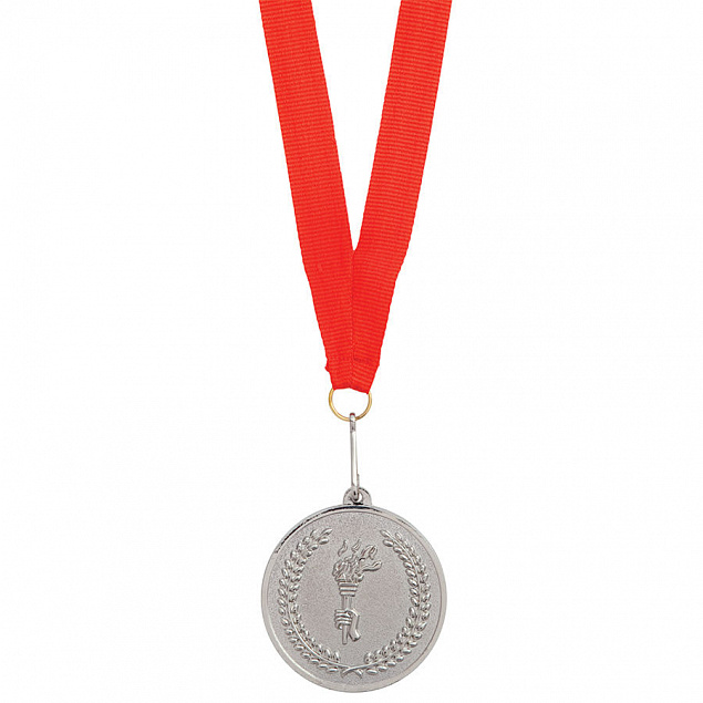 Медаль наградная на ленте  "Серебро" с логотипом в Ставрополе заказать по выгодной цене в кибермаркете AvroraStore