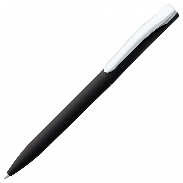 Ручка шариковая Pin Soft Touch, черная с логотипом в Ставрополе заказать по выгодной цене в кибермаркете AvroraStore