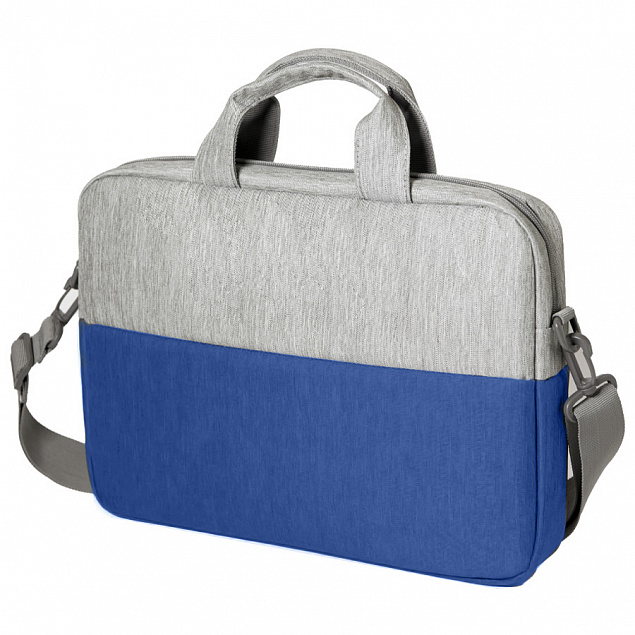 Конференц-сумка BEAM NOTE, серый/ярко-синий, 39х30х6.5 см, ткань верха:100% полиамид, под-д:100%поли с логотипом в Ставрополе заказать по выгодной цене в кибермаркете AvroraStore